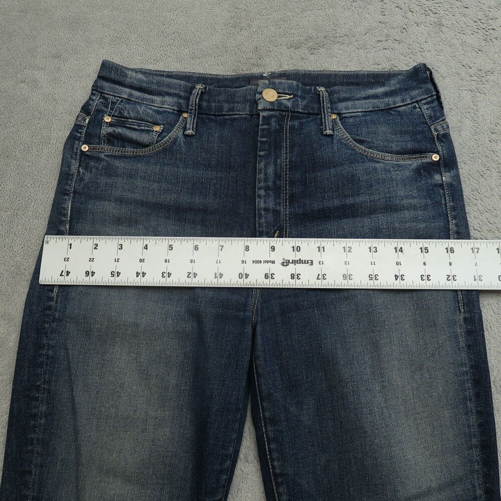 Mother Jeans Womens Size 27 Blue High Waisted Looker Ankle Fray Dark-Stone Wash - Picture 9 of 16
